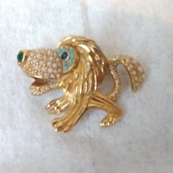 ❤️2 Vintage CINER Lion and Owl Micro Bead Pin Brooches - Picture 2 of 4